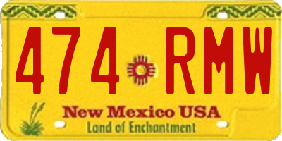 NM license plate 474RMW