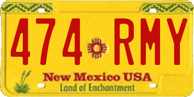 NM license plate 474RMY