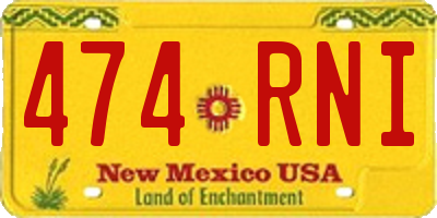 NM license plate 474RNI