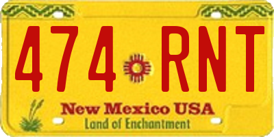 NM license plate 474RNT