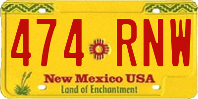 NM license plate 474RNW