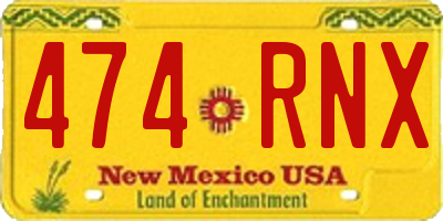 NM license plate 474RNX