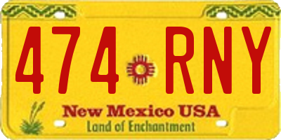NM license plate 474RNY