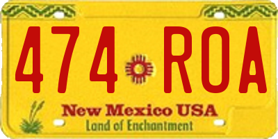 NM license plate 474ROA