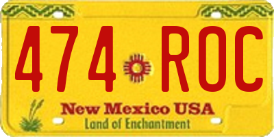 NM license plate 474ROC