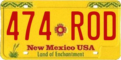 NM license plate 474ROD