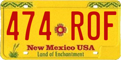 NM license plate 474ROF