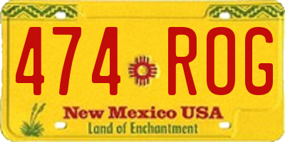 NM license plate 474ROG