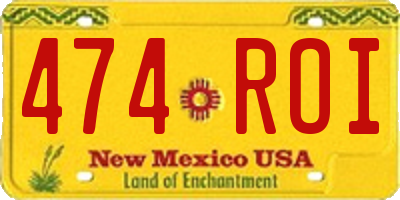 NM license plate 474ROI