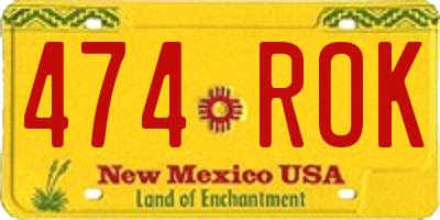 NM license plate 474ROK