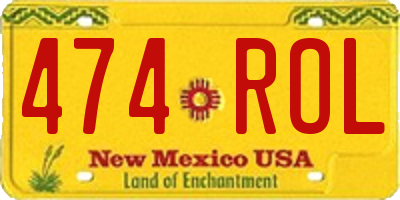 NM license plate 474ROL