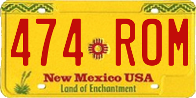 NM license plate 474ROM