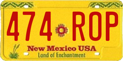 NM license plate 474ROP