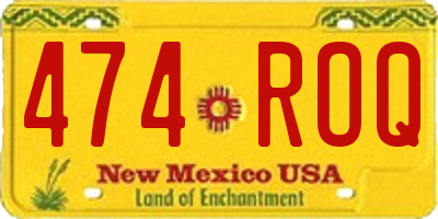 NM license plate 474ROQ