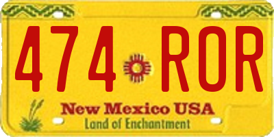 NM license plate 474ROR