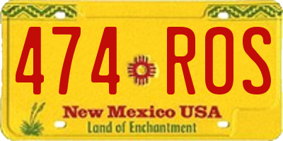 NM license plate 474ROS