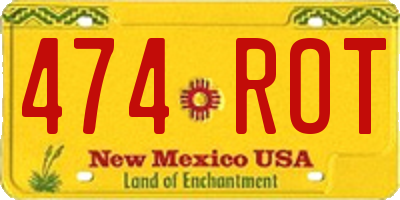 NM license plate 474ROT