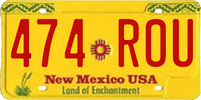 NM license plate 474ROU