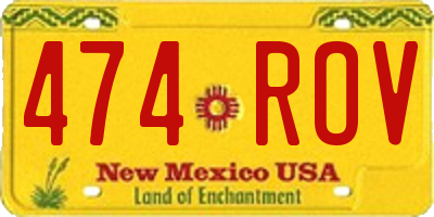 NM license plate 474ROV