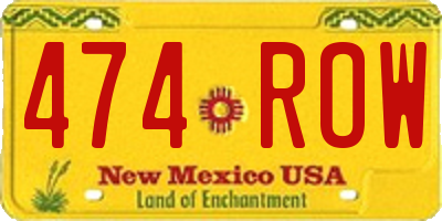 NM license plate 474ROW