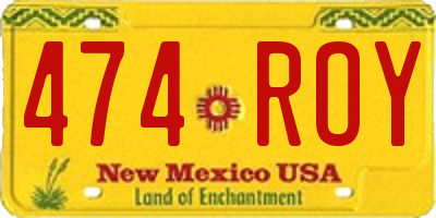 NM license plate 474ROY