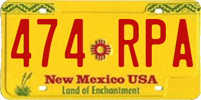 NM license plate 474RPA
