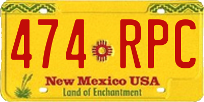 NM license plate 474RPC