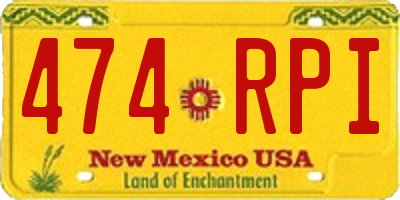 NM license plate 474RPI