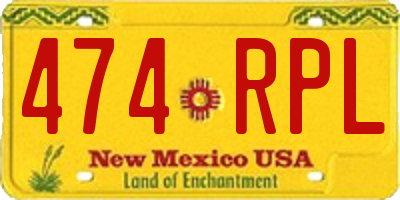 NM license plate 474RPL