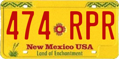 NM license plate 474RPR