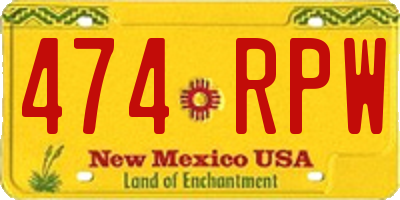 NM license plate 474RPW