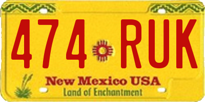 NM license plate 474RUK