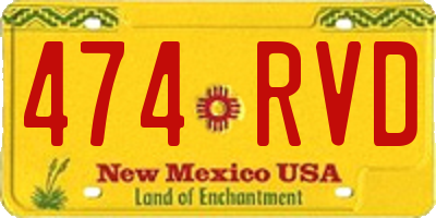 NM license plate 474RVD
