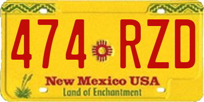 NM license plate 474RZD