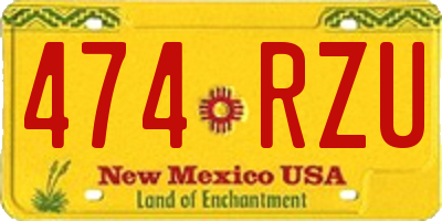 NM license plate 474RZU