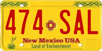 NM license plate 474SAL