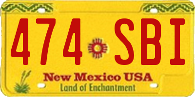 NM license plate 474SBI