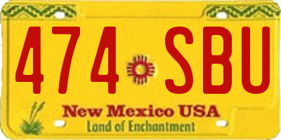 NM license plate 474SBU