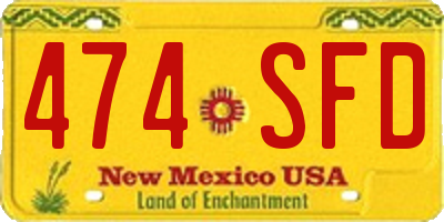 NM license plate 474SFD