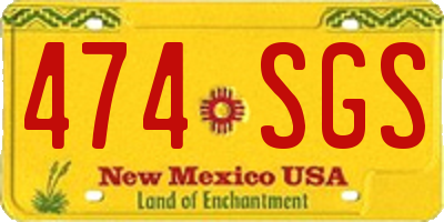NM license plate 474SGS
