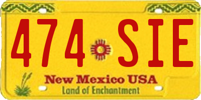 NM license plate 474SIE