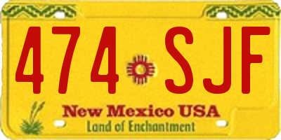 NM license plate 474SJF