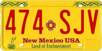 NM license plate 474SJV