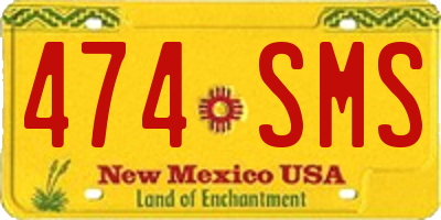 NM license plate 474SMS
