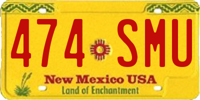 NM license plate 474SMU