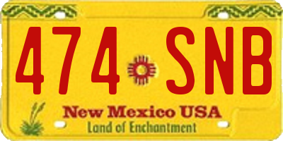 NM license plate 474SNB