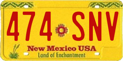 NM license plate 474SNV
