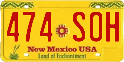 NM license plate 474SOH