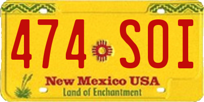 NM license plate 474SOI