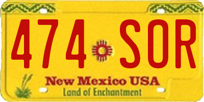 NM license plate 474SOR